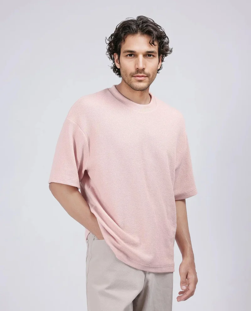Rare Rabbit Men's Knitted Seersucker T-Shirt