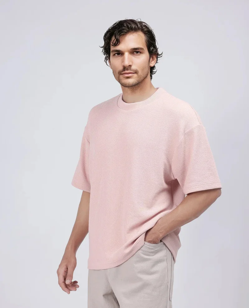 Rare Rabbit Men's Knitted Seersucker T-Shirt