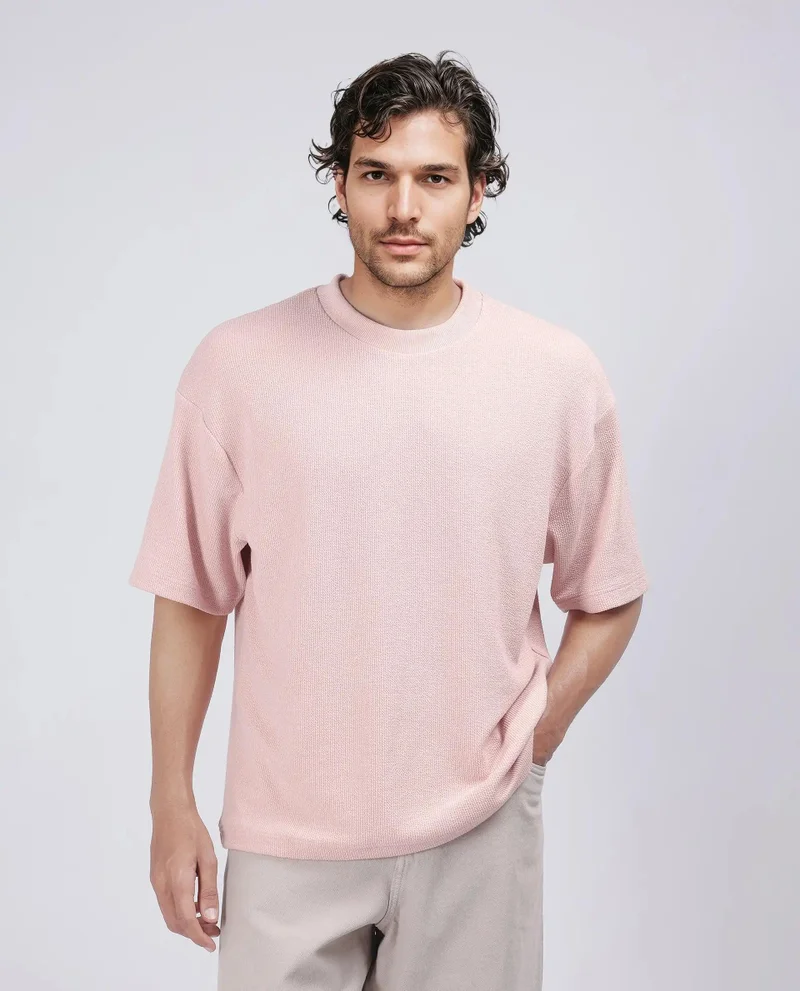 Rare Rabbit Men's Knitted Seersucker T-Shirt