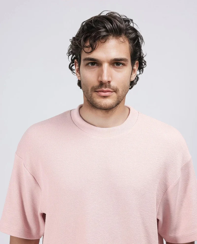 Rare Rabbit Men's Knitted Seersucker T-Shirt