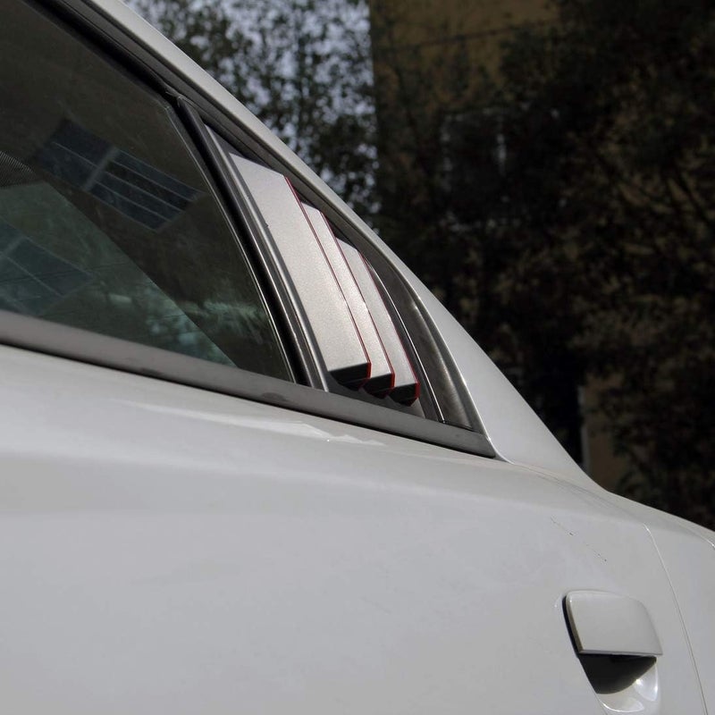 crosselec Side Window Louvers Air Vent Scoop Shades Cover Blinds ABS for Dodge Charger 2011-2021 (Red line) - Image 3