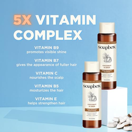 Soapbox Coconut Oil with Shea Butter Conditioner, Volumizing, Vegan, Color Safe, Sulfate & Silicone Free Hair Conditioner, 16oz, Pack of 3 - Image 4