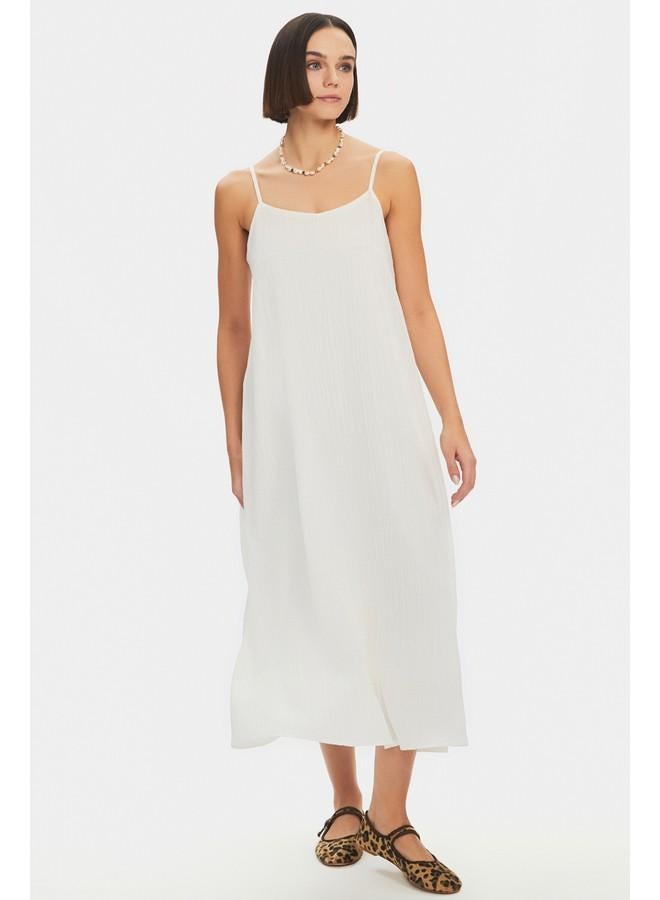 JUNE White Linen Slip Dress - Image 2