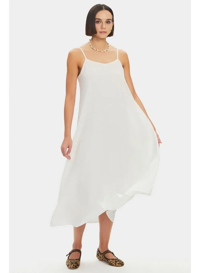 JUNE White Linen Slip Dress