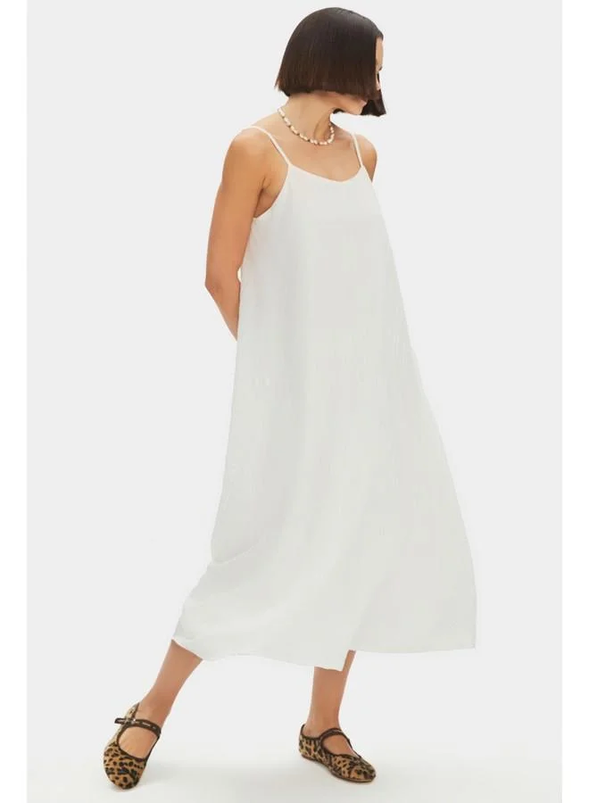 JUNE White Linen Slip Dress