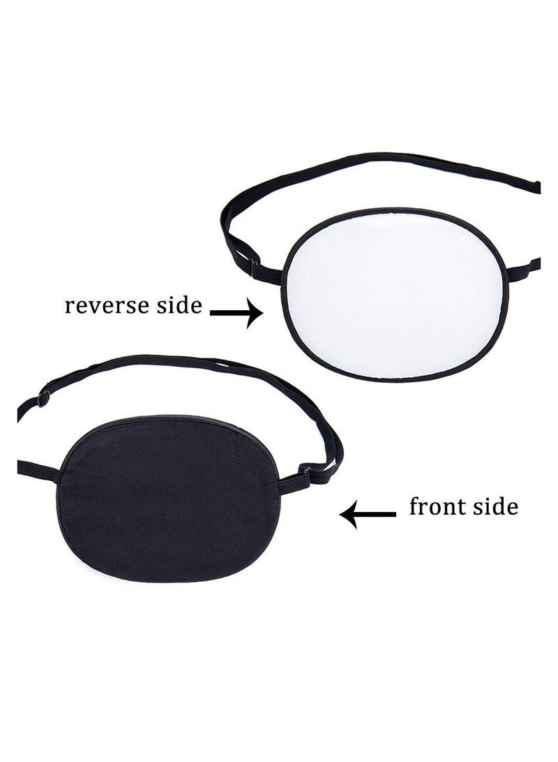 NIBEMINENT Premium Mulberry Silk Eye Patch, Black Unisex Adult Soft Patch Lazy Single Pirate with Adjustable Elastic Strap for Amblyopia - Image 4