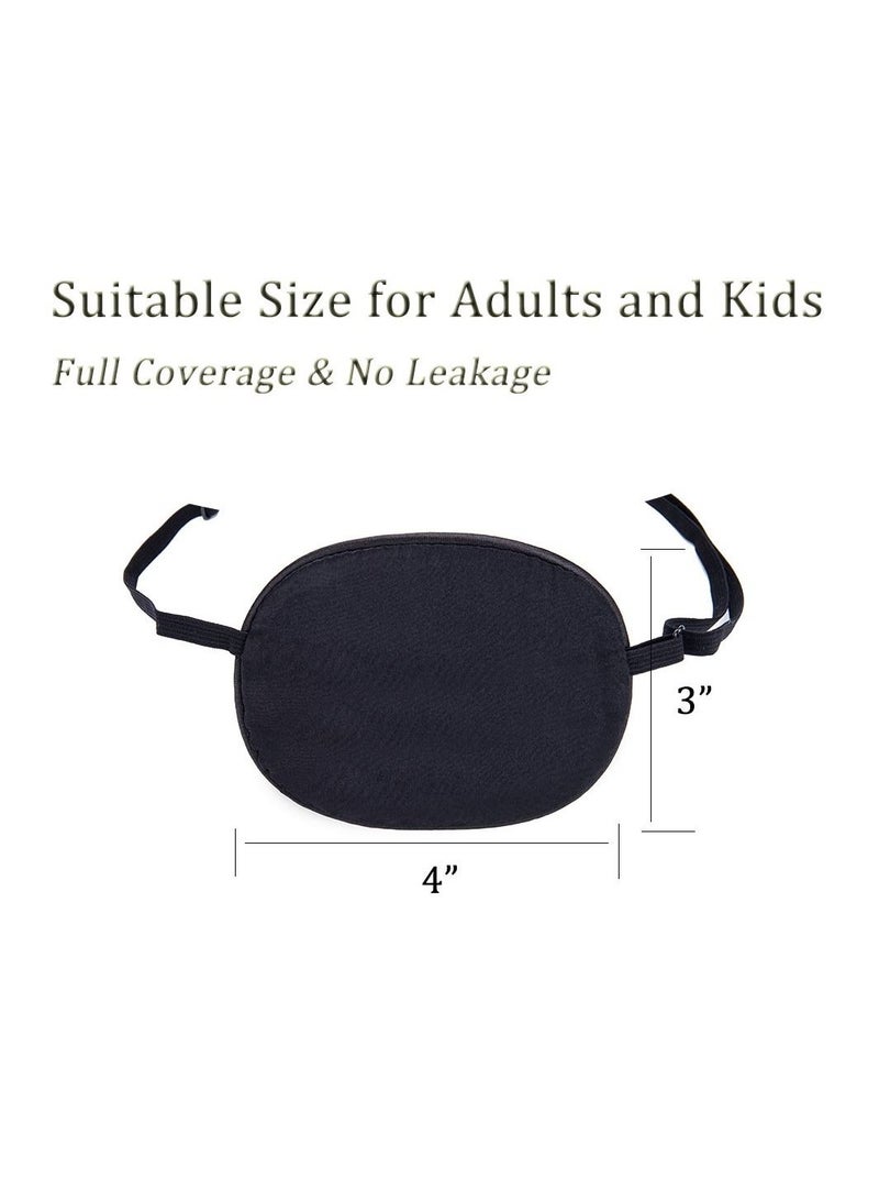 NIBEMINENT Premium Mulberry Silk Eye Patch, Black Unisex Adult Soft Patch Lazy Single Pirate with Adjustable Elastic Strap for Amblyopia - Image 5