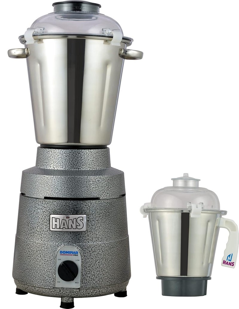 Hans HANS Dominar X Pro 2000 Watts 2.8 HP Commercial Mixer Grinder With 2 Jar Heavy Duty Black Grey  - Image 1