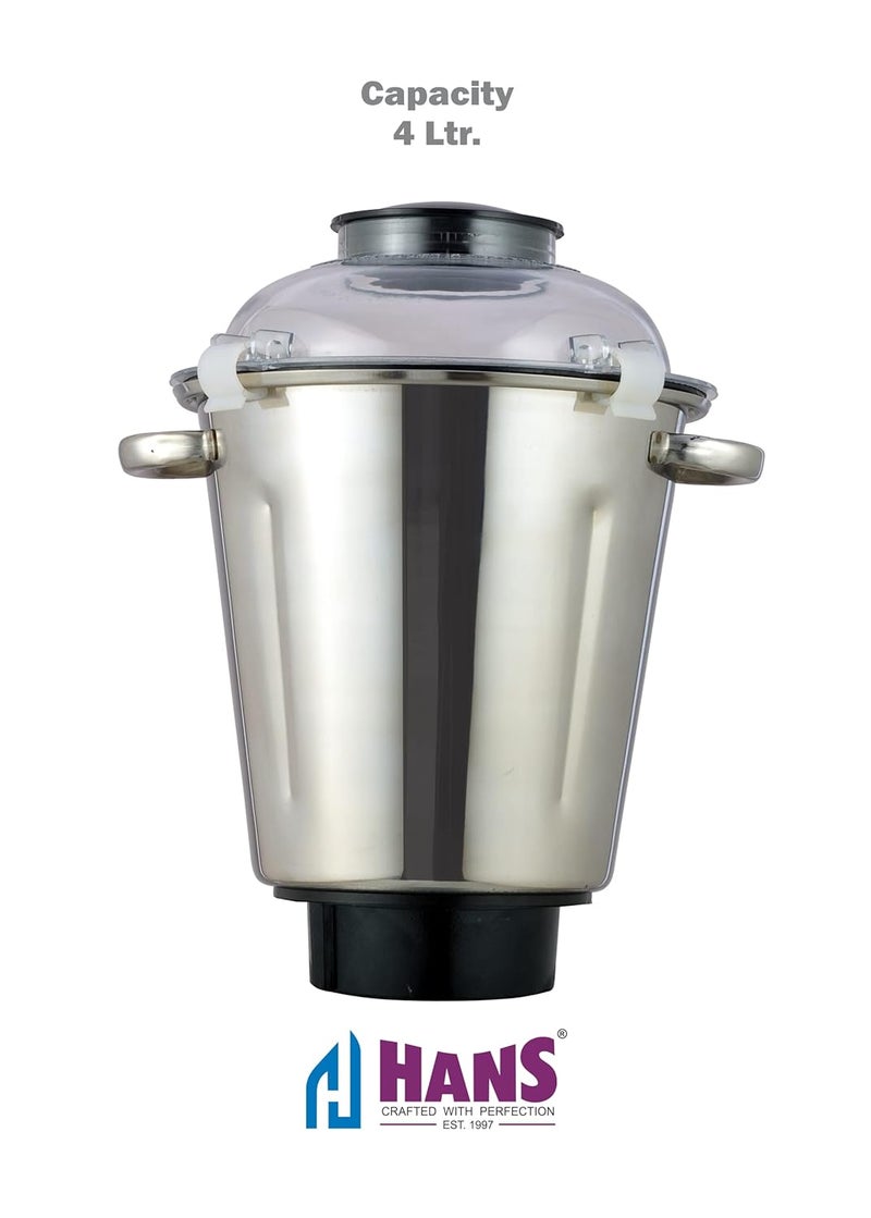 Hans HANS Dominar X Pro 2000 Watts 2.8 HP Commercial Mixer Grinder With 2 Jar Heavy Duty Black Grey  - Image 2