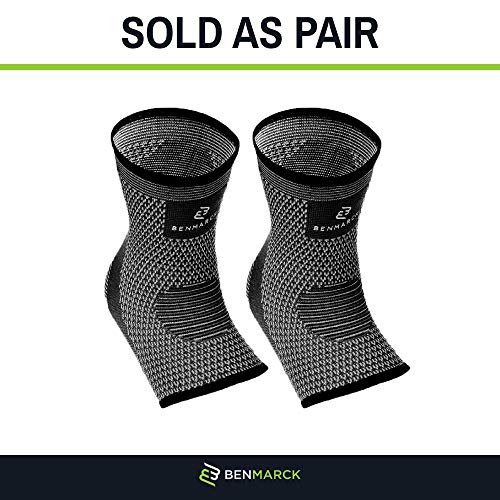 Benmarck Achilles Tendon Support Brace, Plantar Fasciitis Sock, Ankle Compression Sleeve For Running, Tendonitis and Flat Feet Relief (Gray Black, Unisize) - Image 3