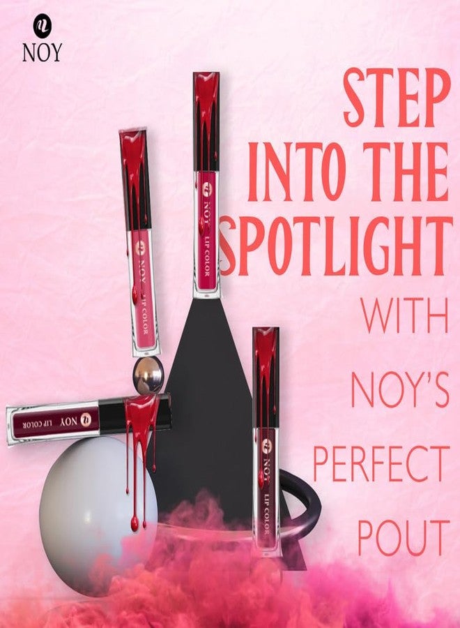 Noy Festival Collection 4 Liquid Matte Lipsticks for 2024 Wine, Cherry Pink, Coffee Wine, Magenta Shades - Image 4