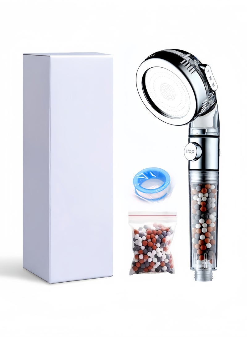 رأس دش عالي الضغط 3 وظائف مع فلتر بيولوجي بديل - يزيل الكلور، 3 أوضاع رش (مطر/نفث/تدليك) - تركيب سهل، توفير للمياه - Image 1