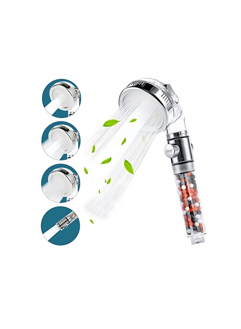 رأس دش عالي الضغط 3 وظائف مع فلتر بيولوجي بديل - يزيل الكلور، 3 أوضاع رش (مطر/نفث/تدليك) - تركيب سهل، توفير للمياه - Image 5