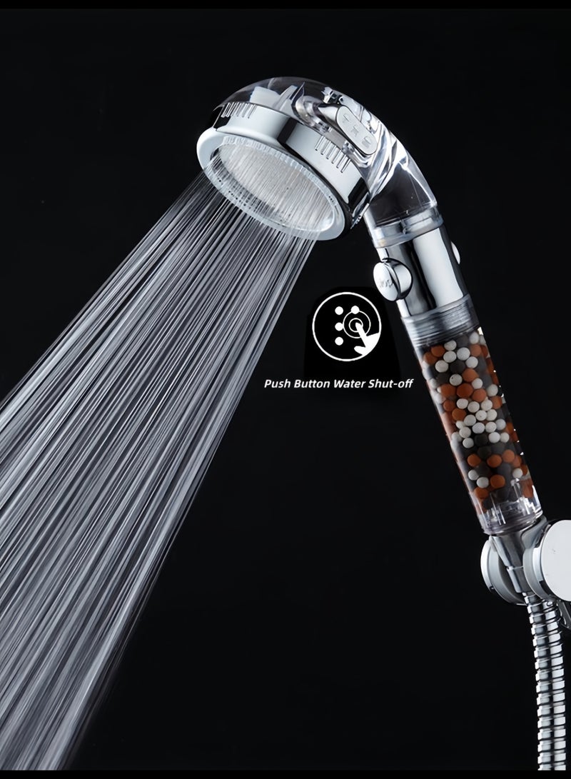رأس دش عالي الضغط 3 وظائف مع فلتر بيولوجي بديل - يزيل الكلور، 3 أوضاع رش (مطر/نفث/تدليك) - تركيب سهل، توفير للمياه - Image 4