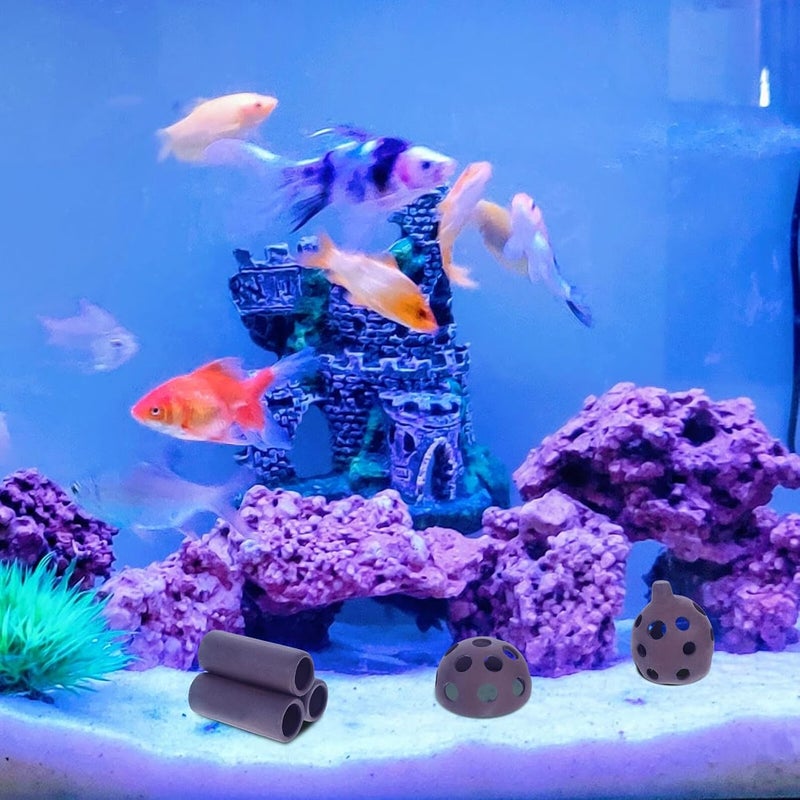 Toyvian 7pcs Aquarium Fish Shrimp Hideout Caves Purple Clay Ceramic Breeding Shelter Spawning Fish Tank Decoration Small Aquarium Hiding Ornaments - Image 5