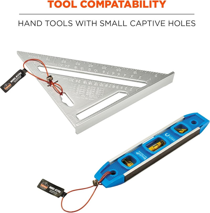Ergodyne Wire Tool Attachment Tail with Loop End Tool Weight Capacity 2lbs 6Pack Ergodyne Squids 3704  Orange - Image 5