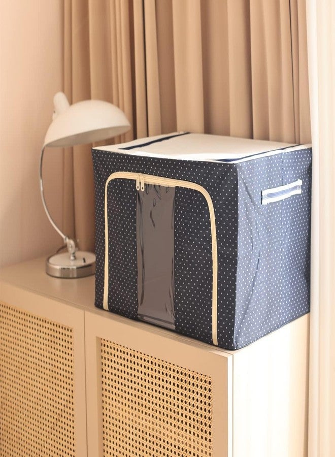NESTIFY Organisers Storage Box For Clothes 66 LTR Large Foldable Steel Frame Cloth Organizer For Storage Clothes Storage Box Wardrobe Organizer Clothes Storage Bag for Saree,Shirt,Toys(PACK OF 6) - Image 3