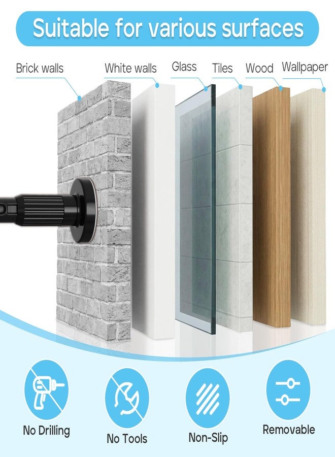 WEIXINHAI 2pack Tension Curtain Rod 41-126 In(4-10Ft) Long Shower Curtain Rods No Drilling Outdoor Tension Rods For Patio Black Shower Rod For Window Or Bathroom，Rod Diameter 1.26in-One-Bond Stretching - Image 5