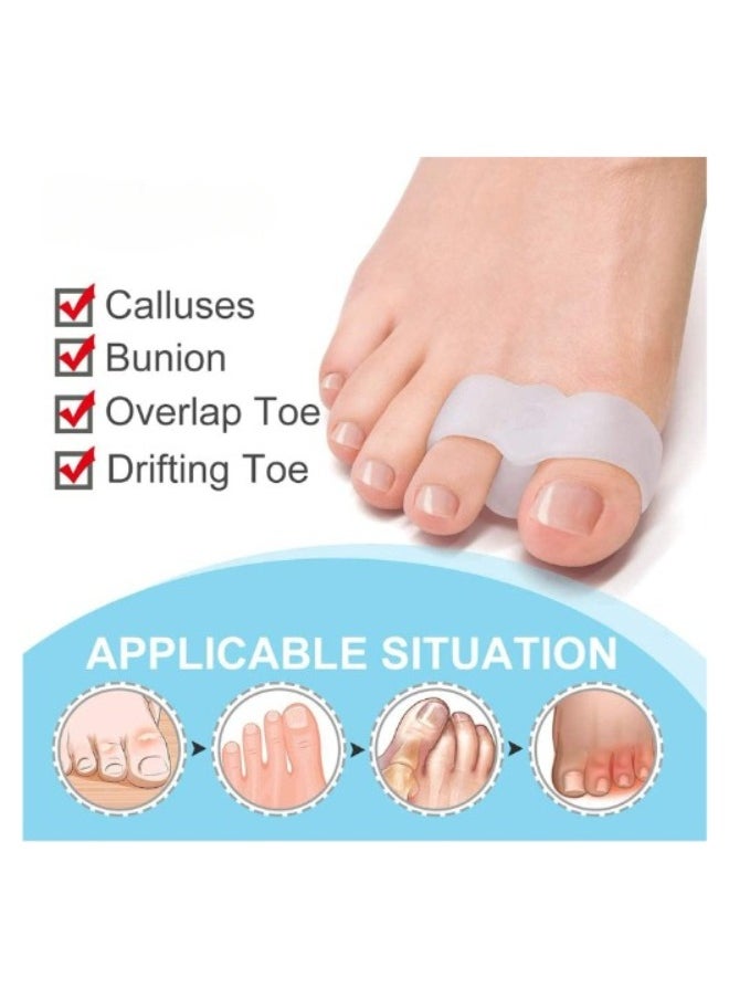 NXT - Bunion Corrector, 3 Pairs Toe Corrector Toe Separators for Overlapping Toes Silicone Bunion Corrector, Toe Separators with 2 Loops, Big Toe Space Suitable for Bunion and Overlap Toe 6 PCS - Image 1