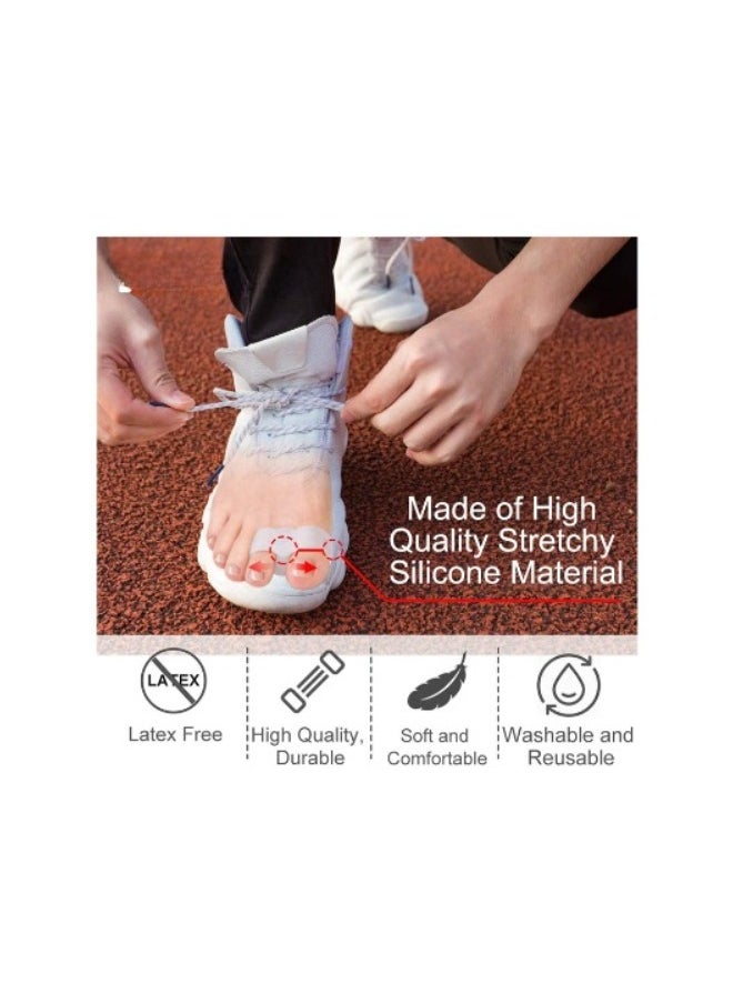 NXT - Bunion Corrector, 3 Pairs Toe Corrector Toe Separators for Overlapping Toes Silicone Bunion Corrector, Toe Separators with 2 Loops, Big Toe Space Suitable for Bunion and Overlap Toe 6 PCS - Image 1