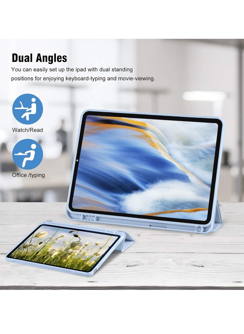 ELTRAZONE iPad 10th Generation Case 2022 with Pencil Holder - Soft TPU Back Protective Smart Trifold Stand Cover for iPad 10.9 Inch (10th Gen), Auto Wake/Sleep - Sky Blue - Image 4