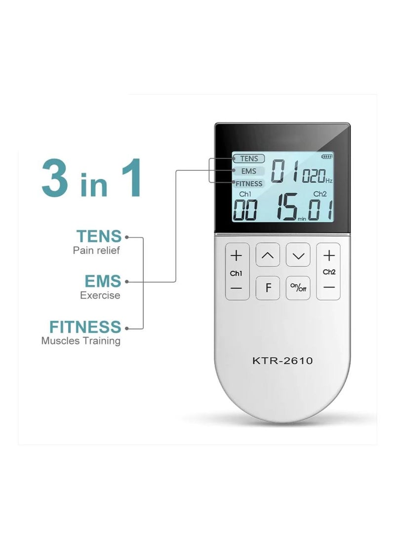 كينترو جهاز KTR-2610 TENS & EMS & Fitness 3 في 1 متعدد الوظائف للعلاج الطبيعي، جهاز محاكاة العضلات للبالغين للجنسين مع 50 وضع تدليك لتخفيف الألم وتدريب العضلات - Image 2