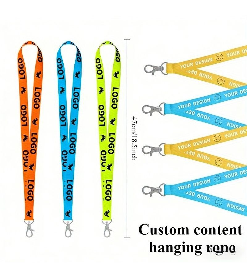 2D Customizable Polyester Lanyard With Printable Image Text Logo And Name Personalized ID Lanyard For Teachers Nurses Security Personnel Exhibitions Sky Blue 25 Pieces - Image 2