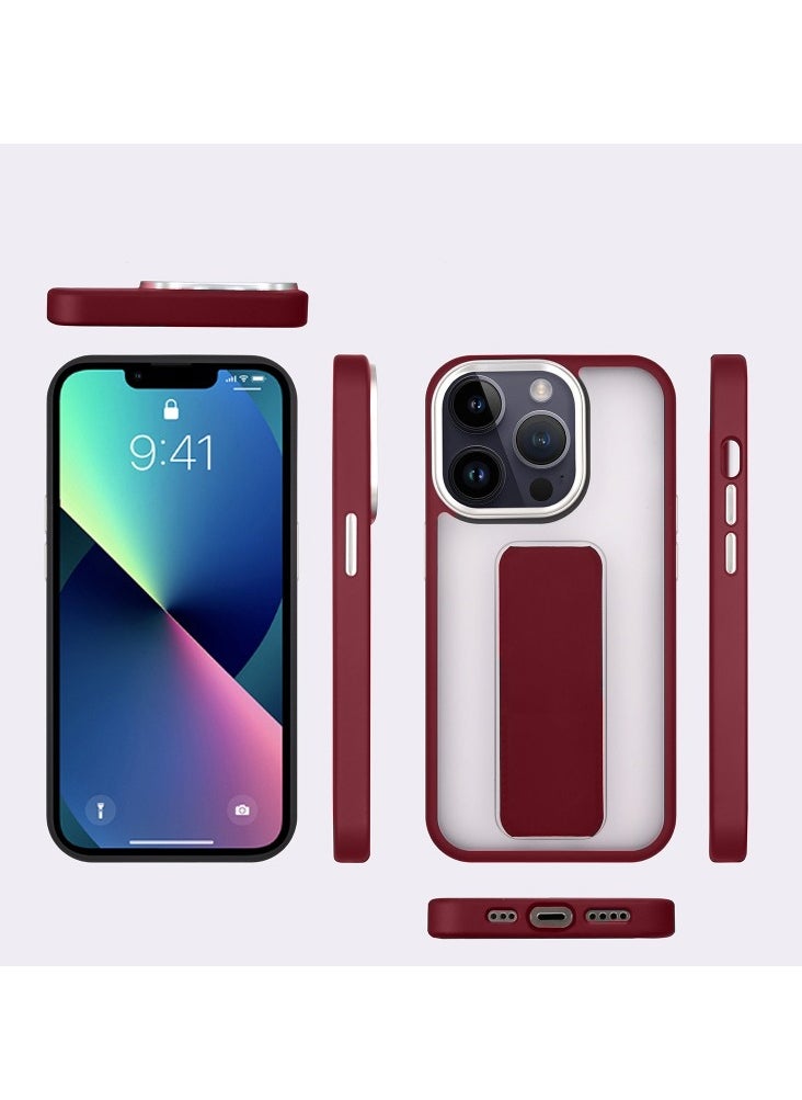 New iPhone 14 Pro Case with Magnetic Kickstand, Dark Red  - Image 3