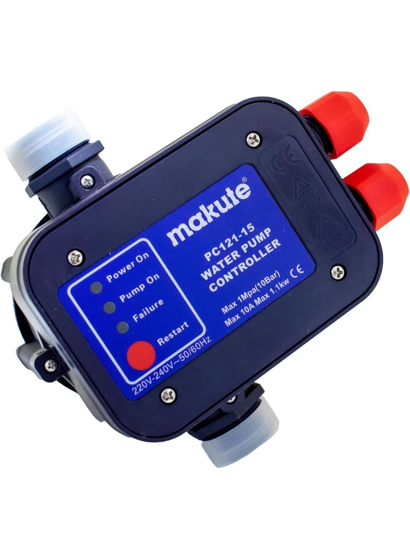 makute Automatic Water Pump Controller 220V 10A Pressure Regulator with Dry Run Protection and Reset Button for Home & Industrial Use – PC121-15 - Image 2