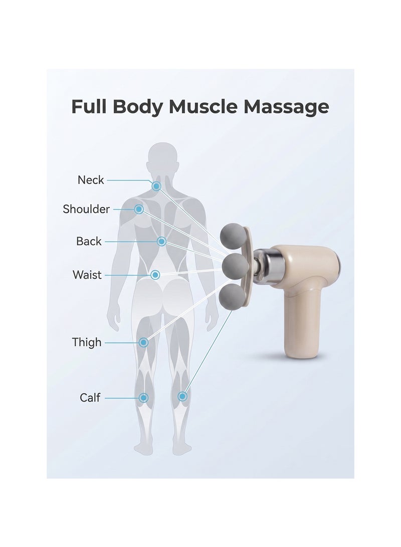 جهاز مساج عضلات عميق Massage Gun لتخفيف الشد والتعب بسرعة مع 9 رؤوس متعددة وشحن Type-C للاستخدام المنزلي والرياضي - Image 4