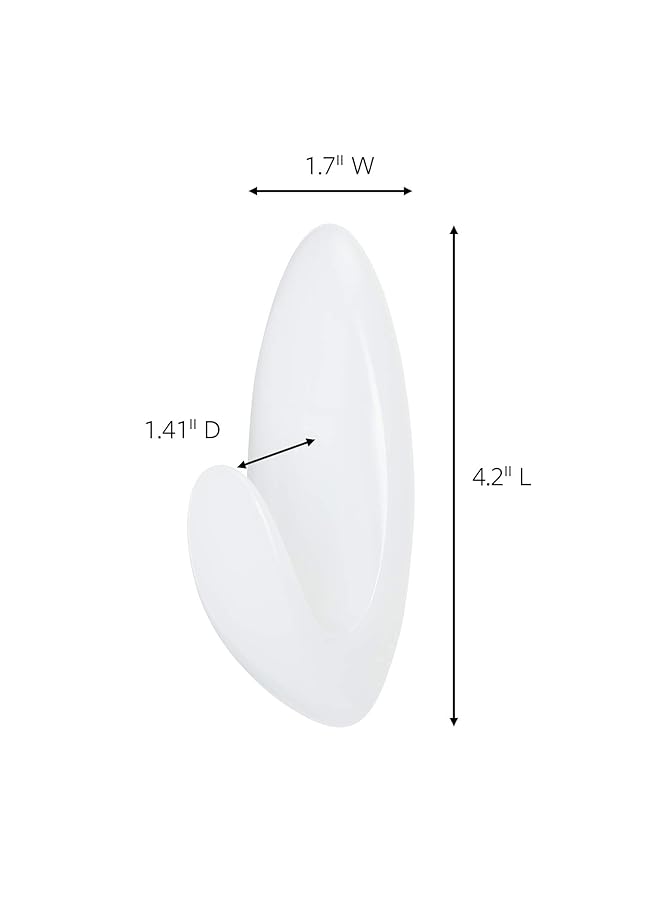 Command Towel Large Hook Clear Frosted 1 Hook+ 2 Strips Pack Holds 2.2Kg White Color Water Resistant Strips Organize Decoration No Tools Holds Strongly Damage Free Hanging - Image 2