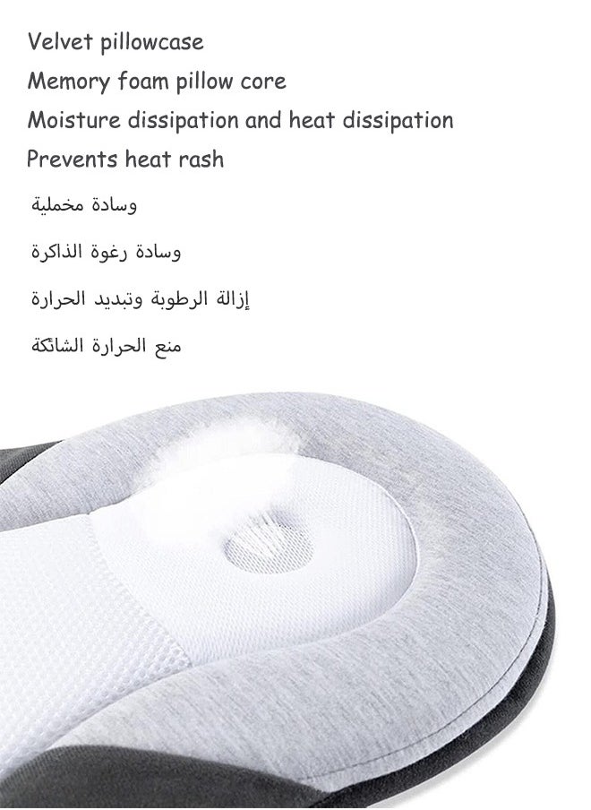آيسيورا وسادة كرسي الطفل، وسادة تشكيل الرأس، وسادة أطفال برأس مسطح تصحيحية، وسادة تشكيل، وسادة نوم جانبية للطفل، مضادة للدوران، ناعمة ومسامية، تدعم الرأس، تمنع الرأس المسطح، مناسبة للأطفال من سن 0 إلى 12 شهرًا  - Image 4