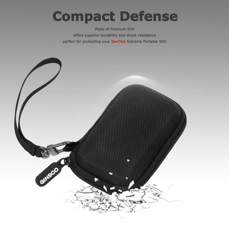 Ginsco Ultra-Compact Case Exclusive for Sandisk Extreme Portable SSD E30/E61, Compatible with SanDisk Extreme Portable 500G/1TB/2TB/4TB/8TB, Hard Shell Travel Protective Case with Detachable Strap - Image 5