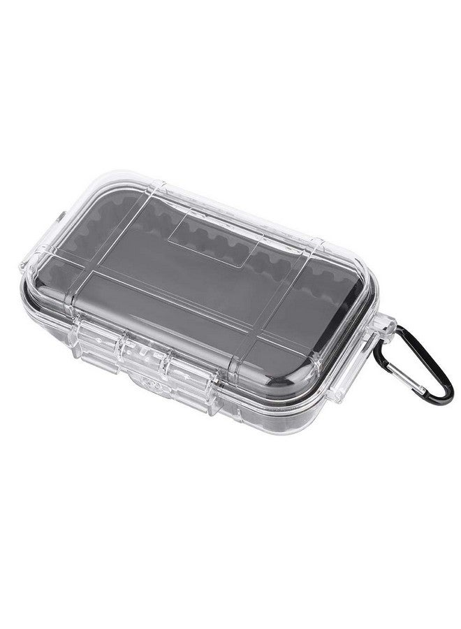 Vbestlife Plastic Waterproof Shockproof Box, Outdoor Waterproof Airtight Survival Case Storage Case Floating Hard Shell Wet Dry Box Carry Box Container Marine Fishfinder Case 4 Colors (Transparent) - Image 1