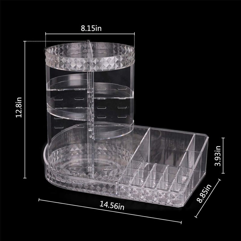 VBM Makeup Organizer Plastic Box Cosmetics Storage Display Holder With Drawers Portable Handle Fully Open Waterproof Dustproof Lid Great For Bathroom Dresser Countertop White - Image 5