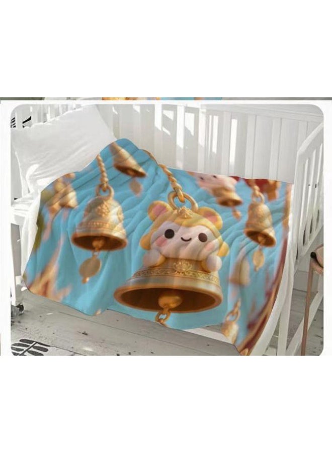 عام بطانية رقيقة من الفانيلا الكرتونية للأطفال والرضع (دافئة ومريحة، ومناسبة للنوم والألعاب) 70 سم * 100 سم - Image 2