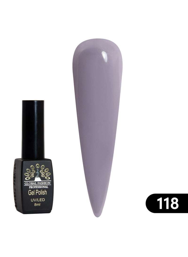 GLOBAL FASHION - Global Fashion Black Elite Gel Polish | 132 Colors of Long-Lasting Elegance - 8ml | 118 - Image 1