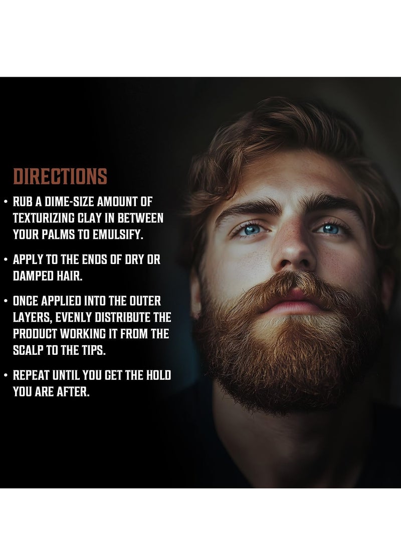 Viking Revolution Viking Revolution Sandalwood Hair Clay for Men - Matte Finish Mens Hair Clay - Texturizing Clay Hair Product Men with Jojoba and Vitamin E - Clay Pomade for Men Effortless Hair Styling Cream (2 oz)  - Image 5