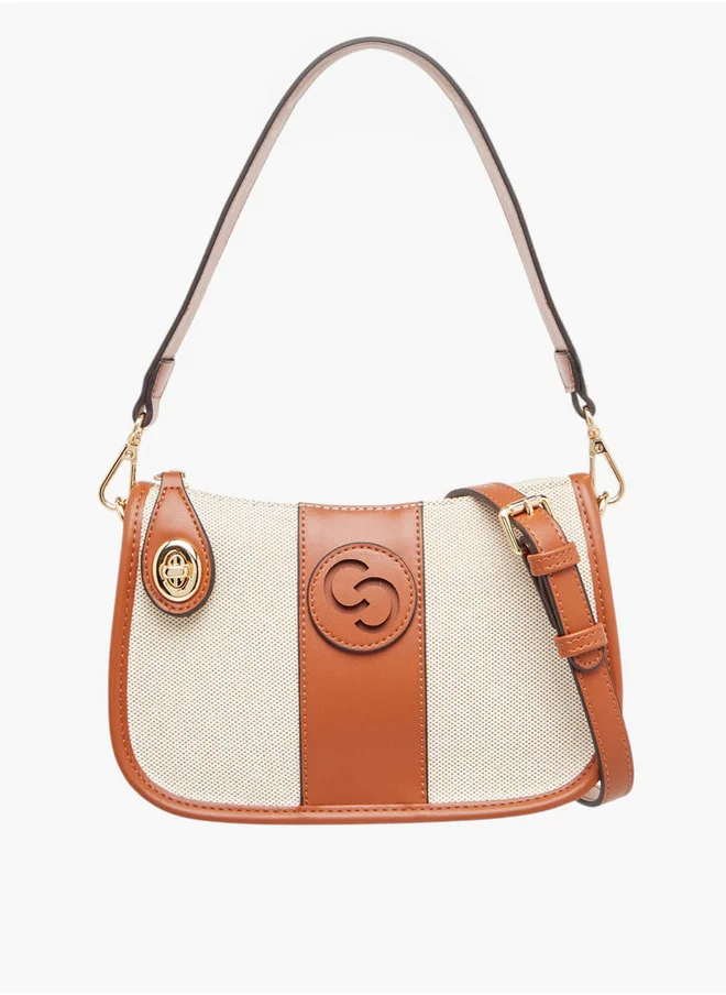 Celeste Textured Crossbody Bag with Zip Closure and Detachable Strap
