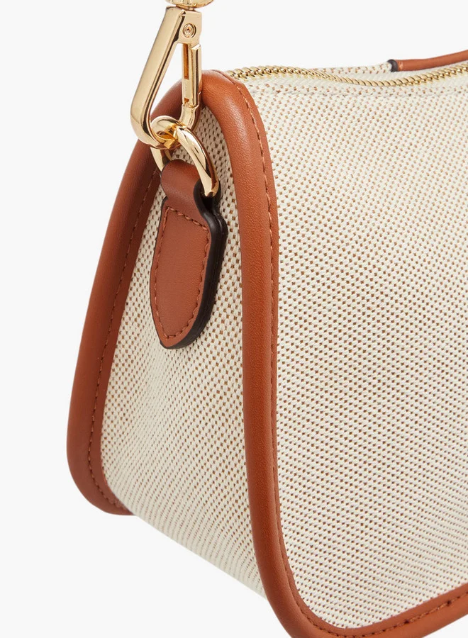 Celeste Textured Crossbody Bag with Zip Closure and Detachable Strap