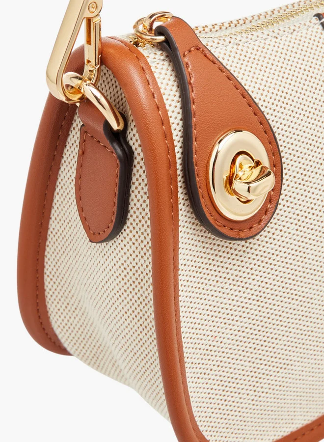 Celeste Textured Crossbody Bag with Zip Closure and Detachable Strap