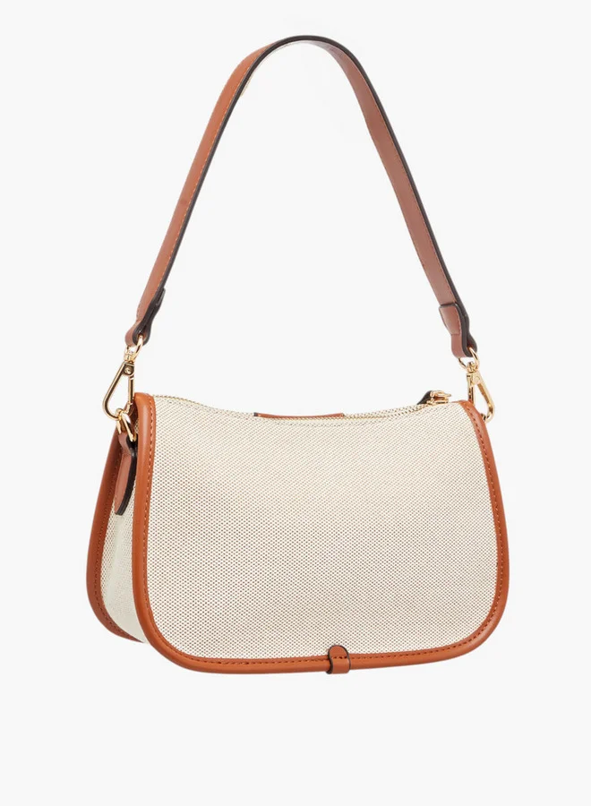 Celeste Textured Crossbody Bag with Zip Closure and Detachable Strap