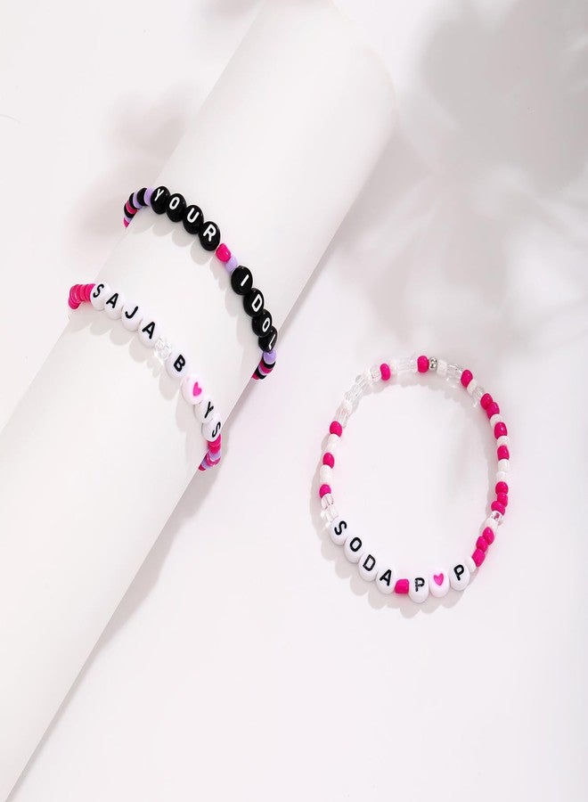 Teemotutu Anime Y2K Beaded BFF Bracelet Set for Women - Stackable Concert & Halloween Friendship Bracelets, Cute Anime Merch Gifts (3 PCS POP) - Image 4