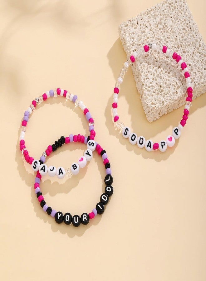 Teemotutu Anime Y2K Beaded BFF Bracelet Set for Women - Stackable Concert & Halloween Friendship Bracelets, Cute Anime Merch Gifts (3 PCS POP) - Image 3
