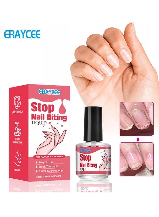 ERAYCEE Stop Nail Biting，Organic Herbs Bitter Oil Anti Nail Biting & Thumb Suctionbreak Annoying Bad Customprotect And Repair Nails 10ml - Image 1