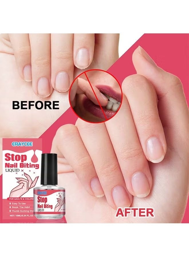 ERAYCEE Stop Nail Biting，Organic Herbs Bitter Oil Anti Nail Biting & Thumb Suctionbreak Annoying Bad Customprotect And Repair Nails 10ml - Image 2