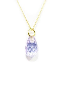 18K Pure Gold Crystal Stone Necklace