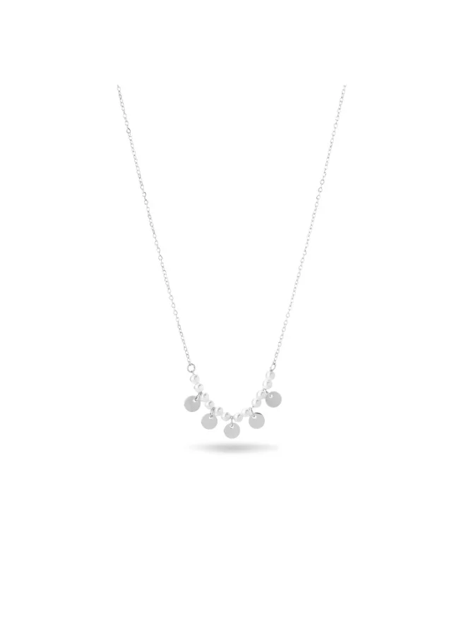 Pearl Disc Charm Necklace For Women - Waterproof & Anti-Tarnish