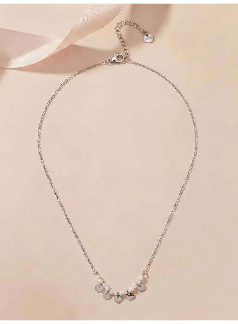 Palmonas  Pearl Disc Charm Necklace For Women - Waterproof & Anti-Tarnish for Women | Best Price UAE