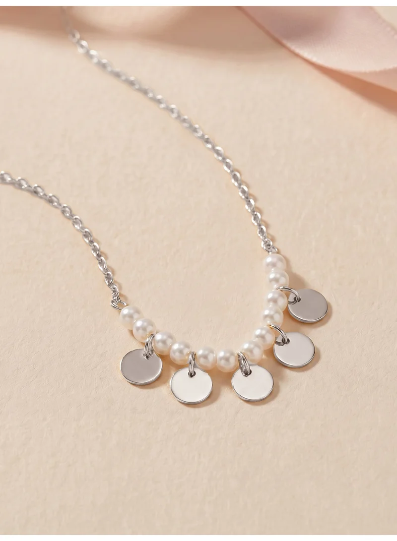 Palmonas  Pearl Disc Charm Necklace For Women - Waterproof & Anti-Tarnish for Women | Best Price UAE